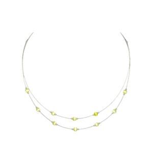 Yellow Tiger's Eye Station Necklace | Sterling Silver 925 | 15.5-17.5"